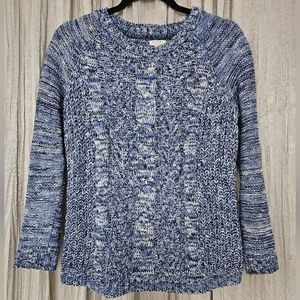 Sonoma size small blue and white chunky cable knit sweater